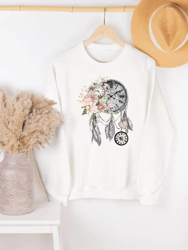 

Flower Floral Dream Web Lovely Lady Print Fall Autumn Fashion Woman Women Pullovers Clothing Female Spring Graphic Sweatshirts