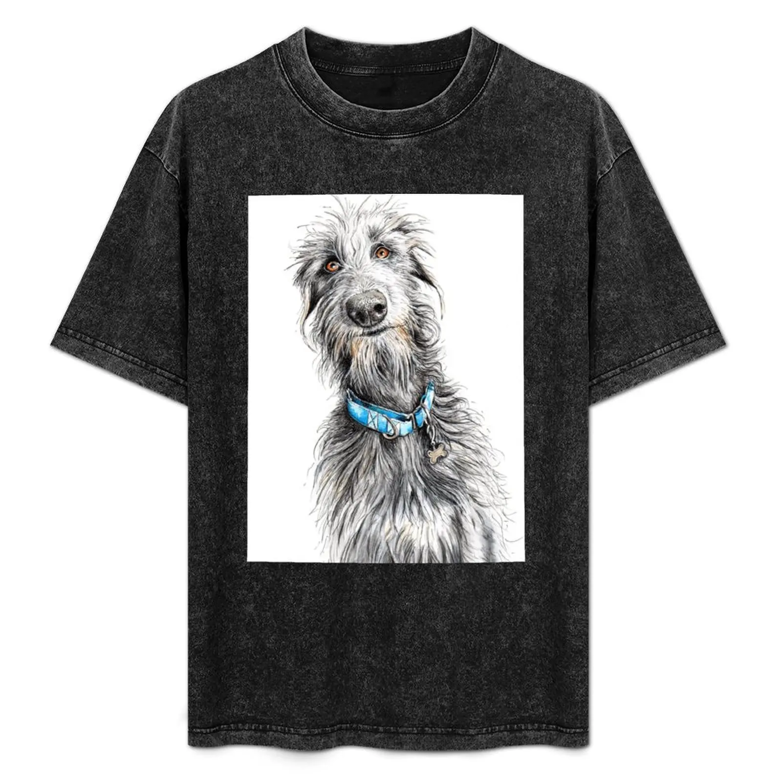 

Deerhound, Wolfhound, Scruffy Lurcher, Scottish Deerhound T-Shirt Basic Solid Color Short Sleeve T-Shirt