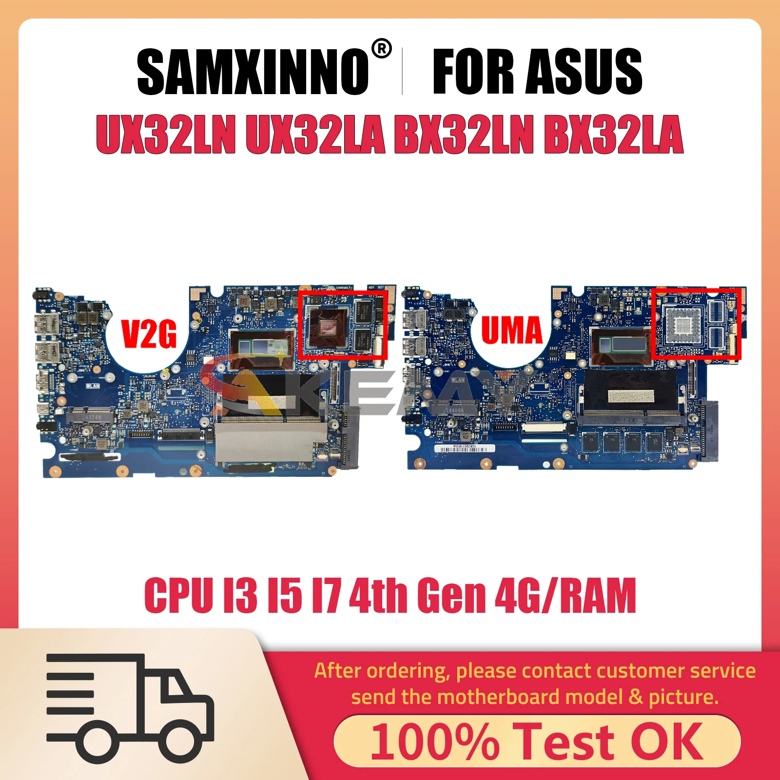 

UX32L Notebook Mainboard For ASUS UX32LN UX32LA BX32LN BX32LA UX32LA-LN Laptop Motherboard CPU I3 I7 4th Gen 4G RAM GT840M