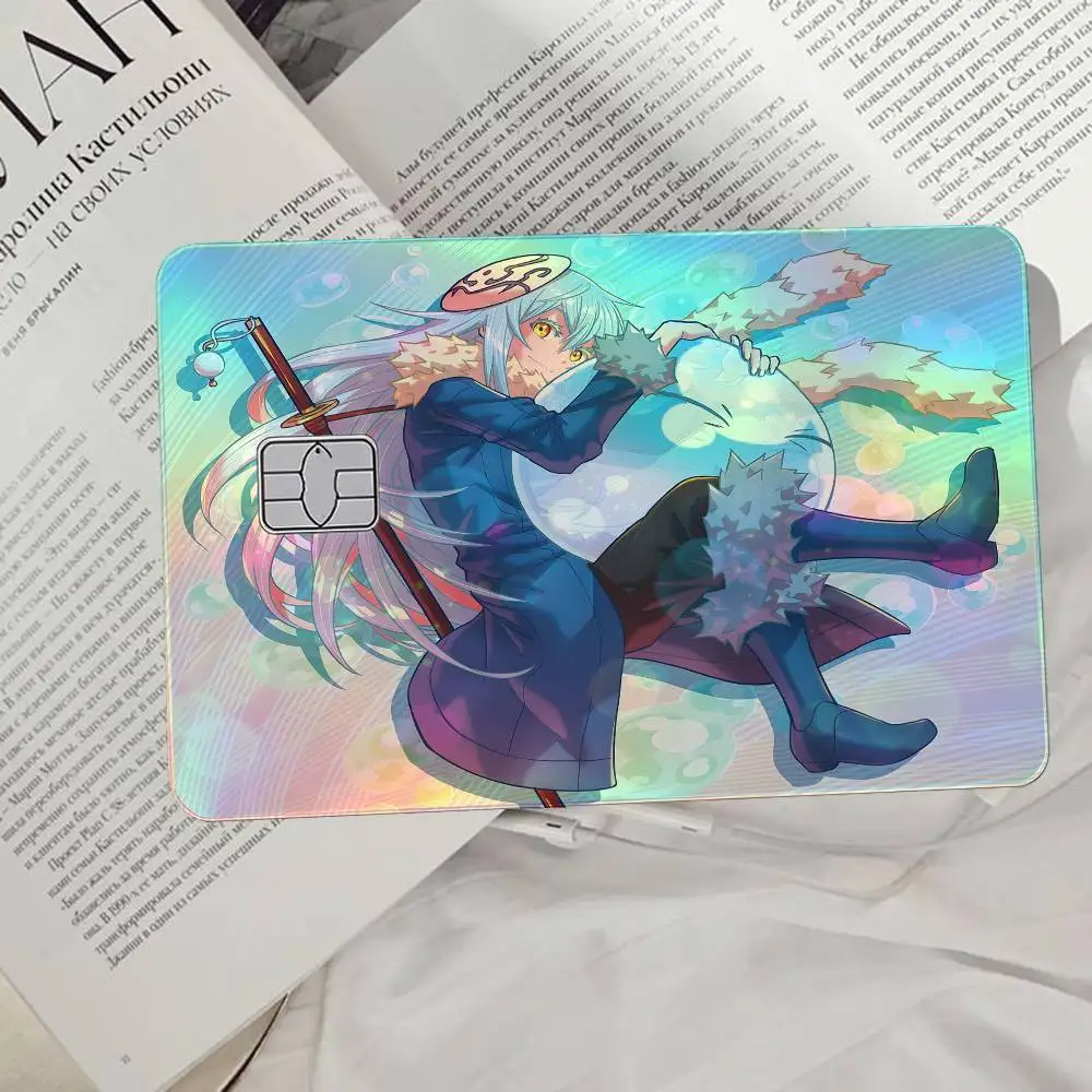 Demon Slime Rimuru Tempest Laser Card Skin Stickers 4pcs/Set Waterproof Anti-Scratch Bank Card Protector Decal For Credit Cards