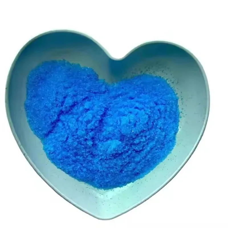 Suministro de sal química CuSO4, polvo de cristal azul, sulfato de cobre puro