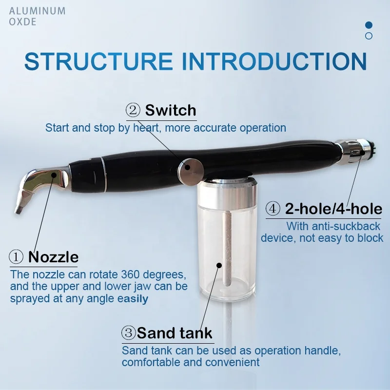 Dental Aluminum Oxide Micro Blaster Interface Microetcher Sandblasting Alumina Gun Air Abrasion Polisher for Teeth Cleaning