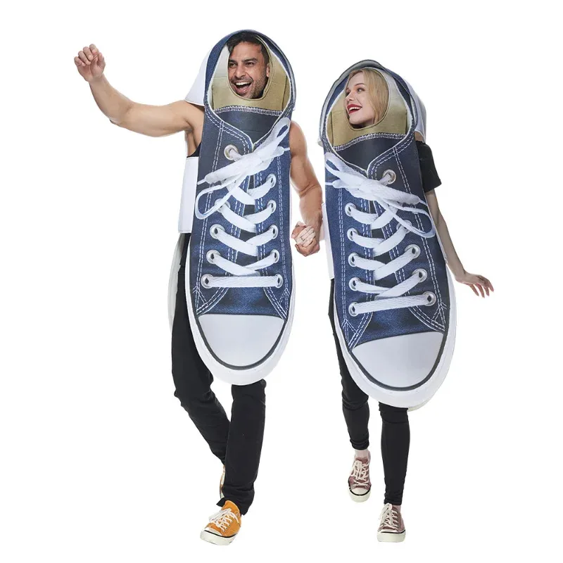 

Adult Blue Sneaker Costume Funny Halloween Couples Outfits Canvas Shoes Costumes Carnival Easter Purim Fancy Dress