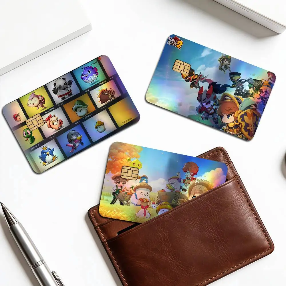 Game Maplestory In Stocked Gamer Laser Shiny Bank Card Stickers Waterproof Removable DIY Personal Decoration