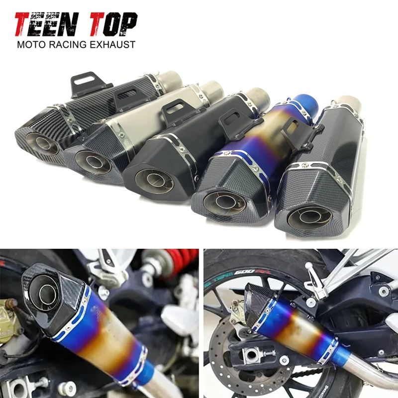 51mm Universal Motorcycle Exhaust Tailpipe For SUZUKI GSR400 BK400 GSR250 GSR250S/F GW250 DL250 Exhaust Muffler 340mm Silencieux