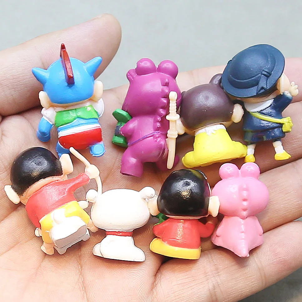 8 개/대 미니 크레용 신짱 Saiyan 애니메이션 피규어 만화 Collectible Model Kawaii Doll Kids Toys 생일 선물