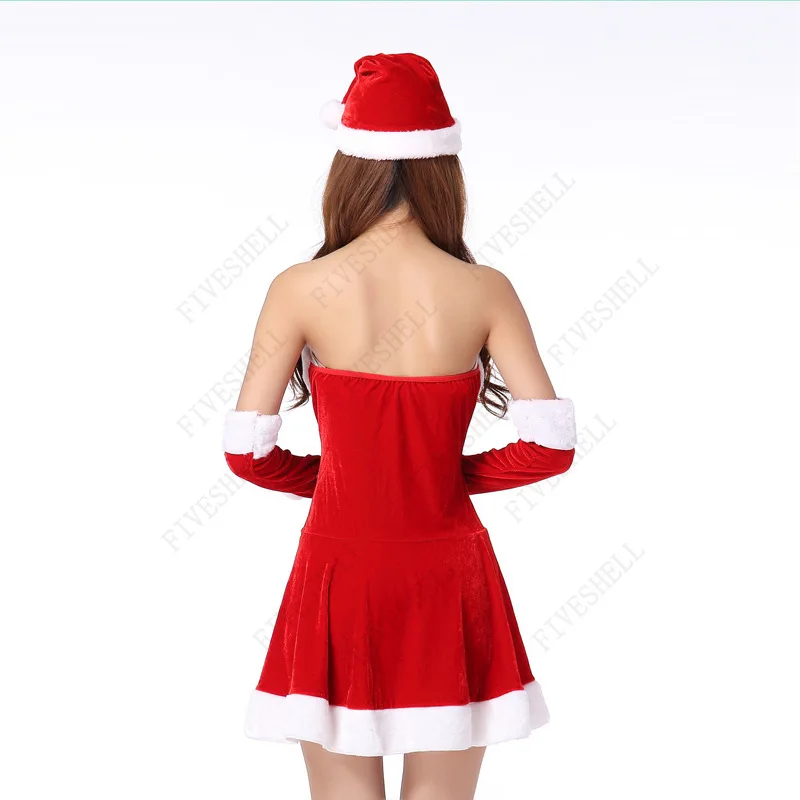 Natale Sexy babbo natale Cosplay Miss babbo natale abiti donne adulte costumi di natale signore vestito operato abiti di natale Costume