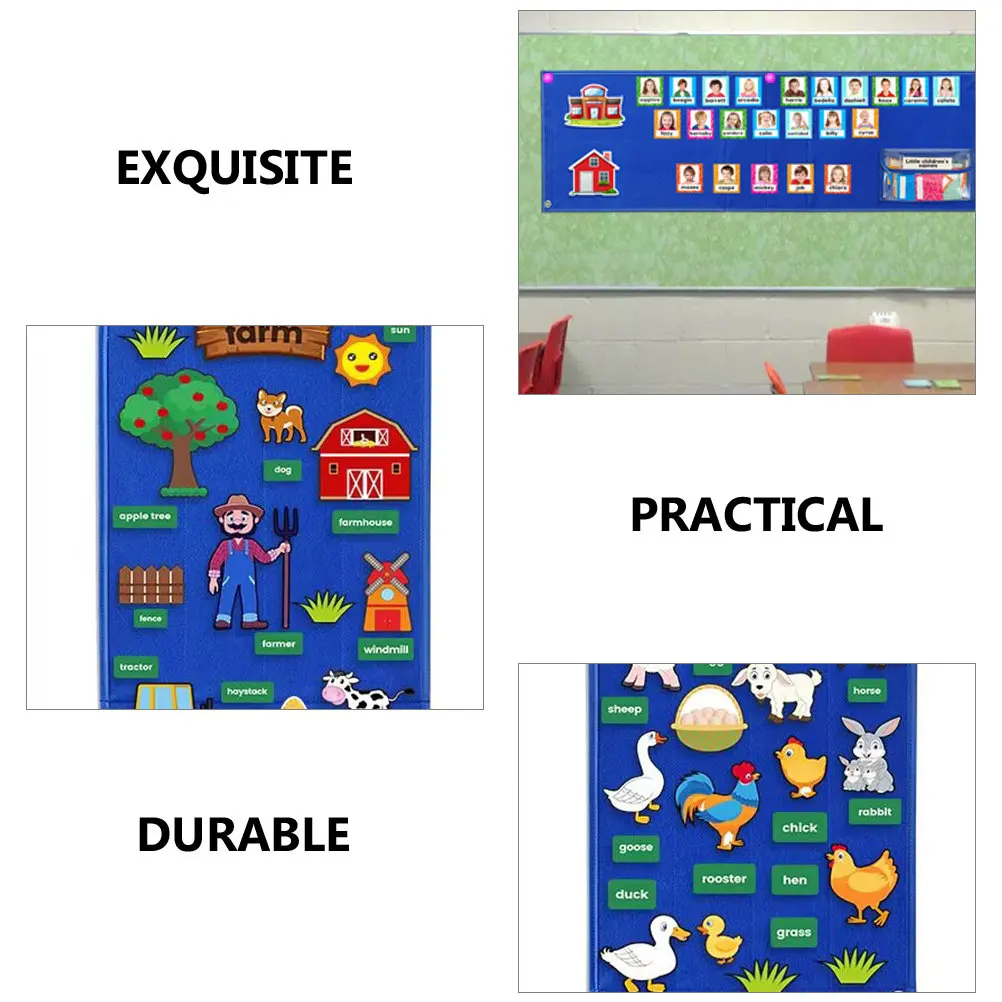 1Set Felt Board Visual Schedule for Hanging Calendar Learning Materials Preschool Routine Chart Classroom Management