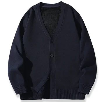 Men's Velvet Knit Cardigan Jacket 6 2026 New Men's Casual Long Sleeved Velvet Sweater Cardigan Knitted Jacket Top Autumn and Winter Fashionable Versatile Jacket 6
