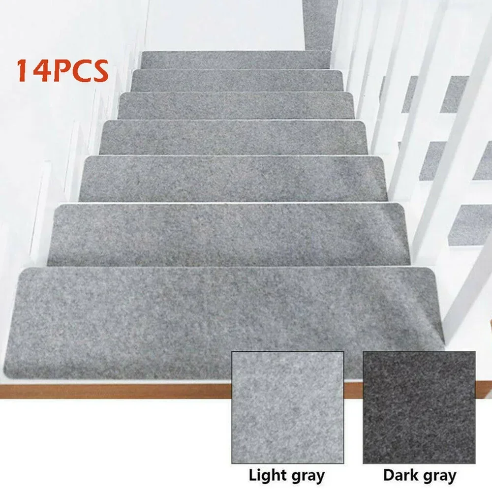 

14Pcs/Set Stair Tread Carpet Mats Self-adhesive Floor Mat Door Mat Step Staircase Non Slip Pad Protection Cover Pads Home Decor