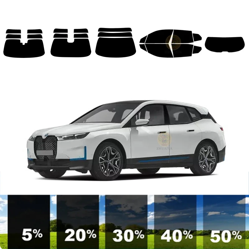 

precut Removable Window Tint Film For Car 100% UVR 5%-70%VLT Heat Insulation Carbon ﻿For BMW IX 4 DR SUV 2022-2023