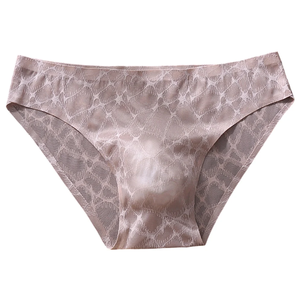 Men Sexy Lace Thin Hot Lingiere Ice Silk Briefs Sexy Accessories Hot Underwear Sissy Bulge Pouch Bikini Low Waist Solid Panties