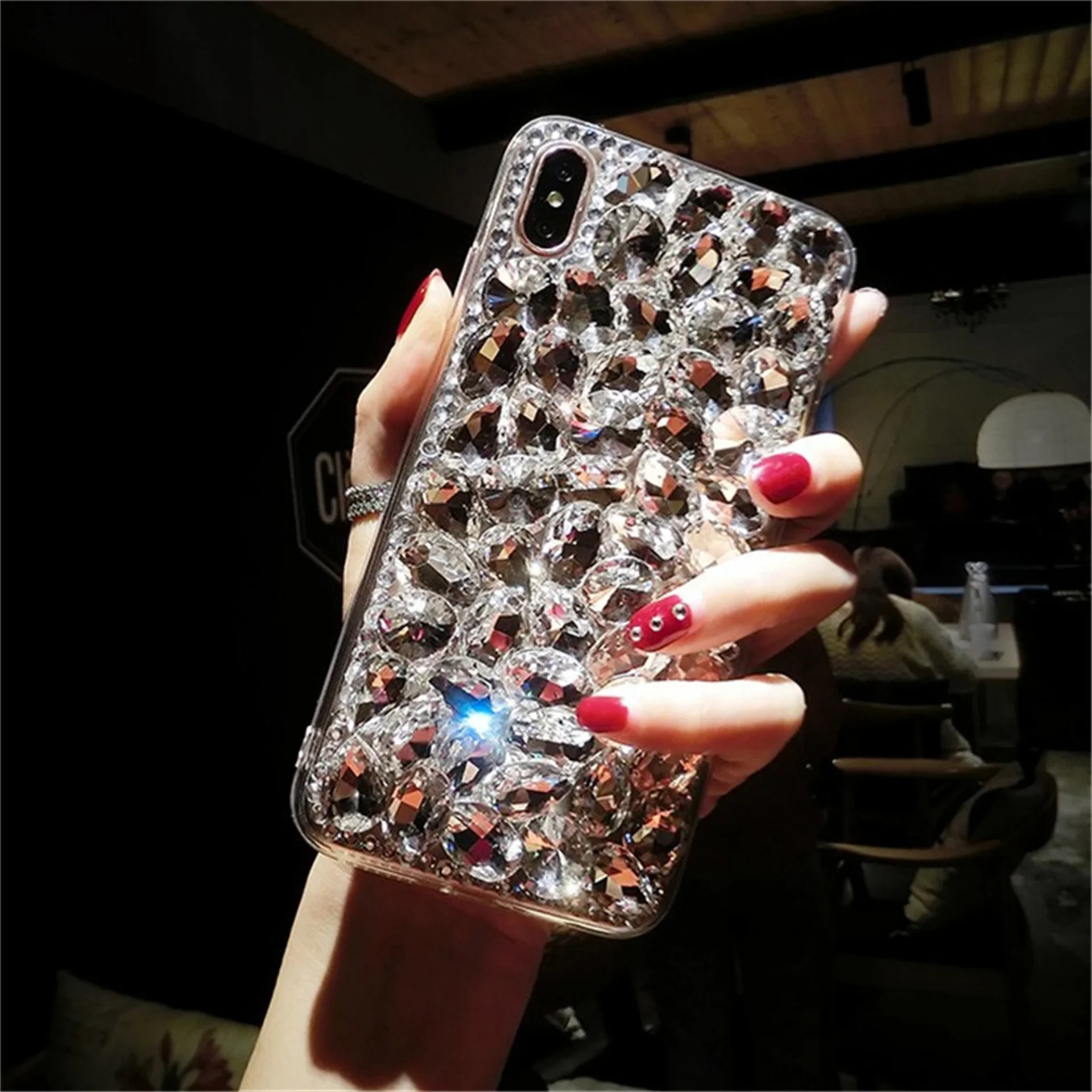 Luxury Rhinestone Phone Case for Samsung, Galaxy Diamond Glitter Cover, S26, S23, S22, S21, S24 Plus, Ultra Fe, Note 10, 20