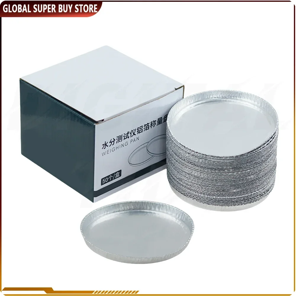 Laboratory Aluminum Foil Weighing Pan Moisture Analyzer Disposable Sample Pan Diameter 50 Pieces/Box 90MM