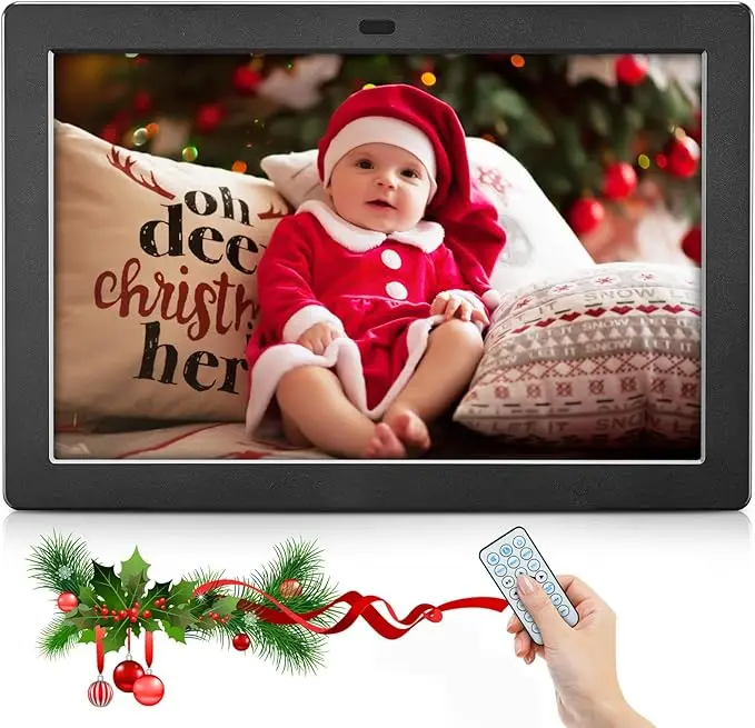 8-inch IPS digital photo frame, electronic photo frame, photo/music/video player/calendar/alarm USB or SD card remote control