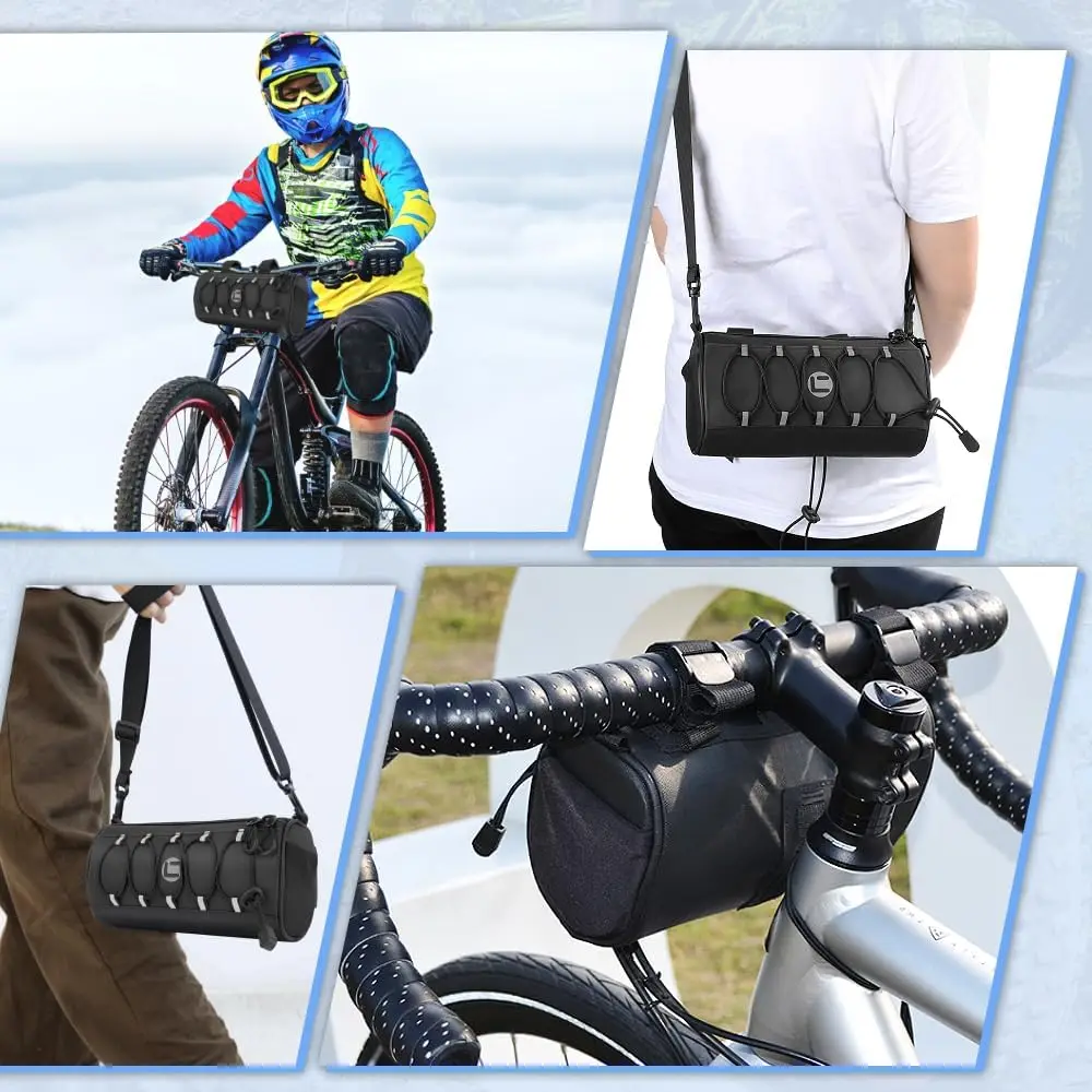 مصنع عاكس مقاوم للماء سعة 2.2 لتر دراجة هوائية جبلية الطريق دراجة المقود الجبهة العلوي كيس أنبوب لركوب الدراجات #6