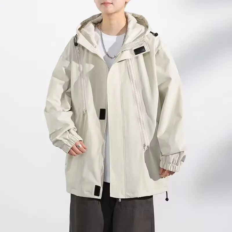 

Мужская одежда для скалолазания на открытом воздухе, ветрозащитная водонепроницаемая свободная рабочая одежда, новинка 2024, модный бренд, полиэстер, длинная застежка-молния