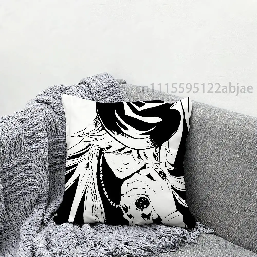 U-Undertaker K-Kuroshitsuji Throw Pillow Case 40x40cm Decoration DIY Square Chair Pillowcase Pad Cover