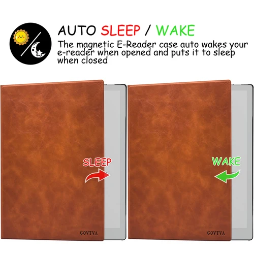 Imagen 2 del producto Funda magnética para Onyx Boox Go 10,3 ePaper 2024, funda de cuero ultrafina lanzada con hebilla de bolígrafo magnético, apagado/encendido automático