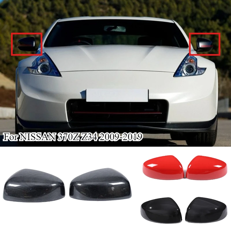 

For NISSAN 370Z Z34 09-19 ABS Carbon Fiber Car Mirror Cover Rearview Mirror Protective Cover Trim Sticker Car Accessories
