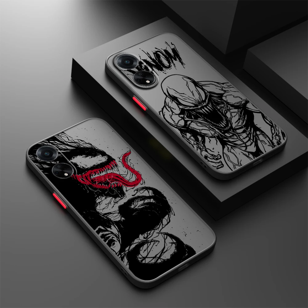 Venom Popular Art Cool Marve Frosted Translucent For OPPO X5 X3 A54S A5 A94 A16 A53S A57 A74 A72 A96 A98 A78 5G Funda