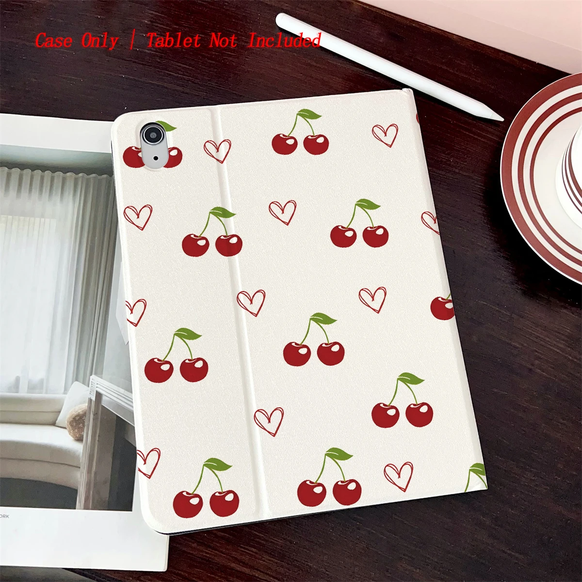 

For ipad Magnetic case ferlPad 11th A16 pro Air 13 11 M3 M2 M4 Funda Cover For Love Heart Cherry Print Style