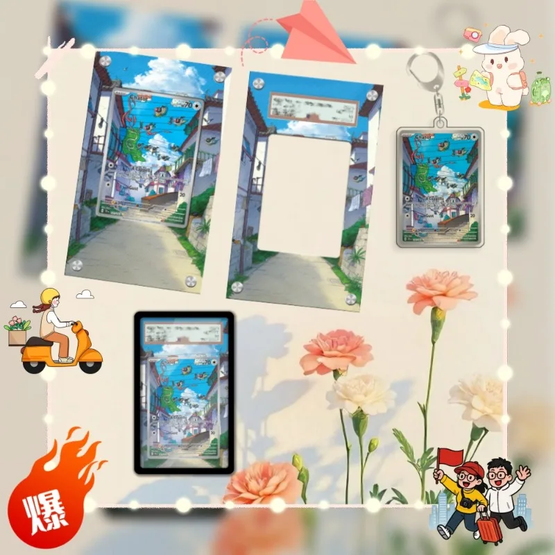 Art Display for Pokemon Chatot Card PTCG Keychain Anime Game Collectibles Anime Merchandise Acrylic Protective Case Toys Gift