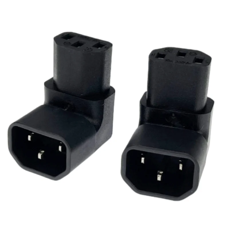 10A 3Pin IEC Connector Down UP 90 Angled IEC 320 C14 Male to C13 Female Power Adapter AC Plug LCD LED wall Mount TV Accessories