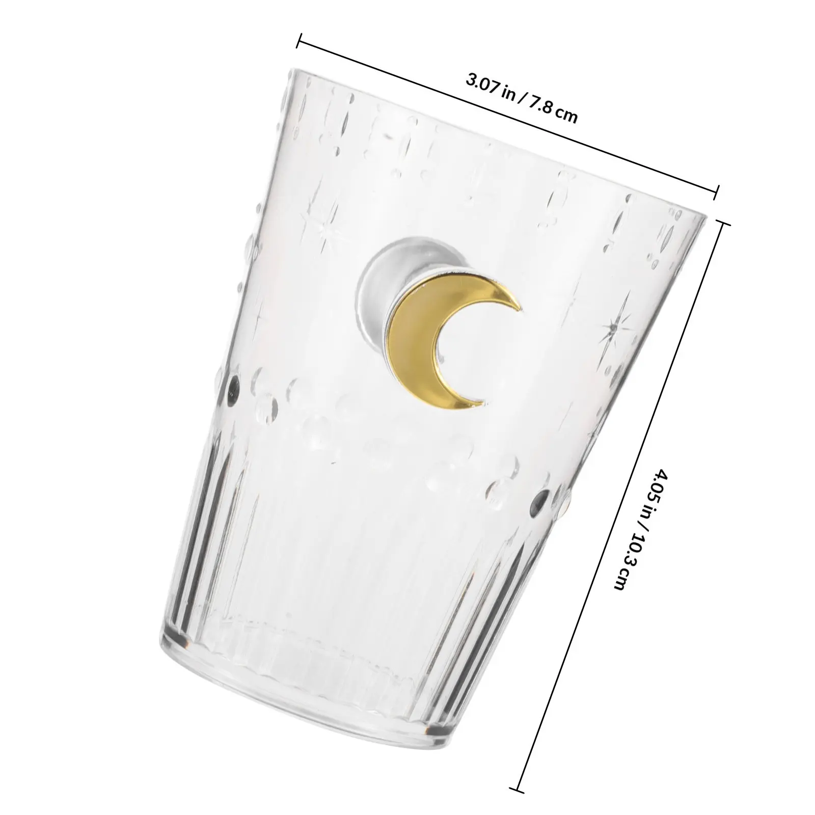 6Pcs Home Drinking Glasses Moon Pattern Clear Stackable Tumblers Reusable Plastic Drinking Glasses Party Juice Cups