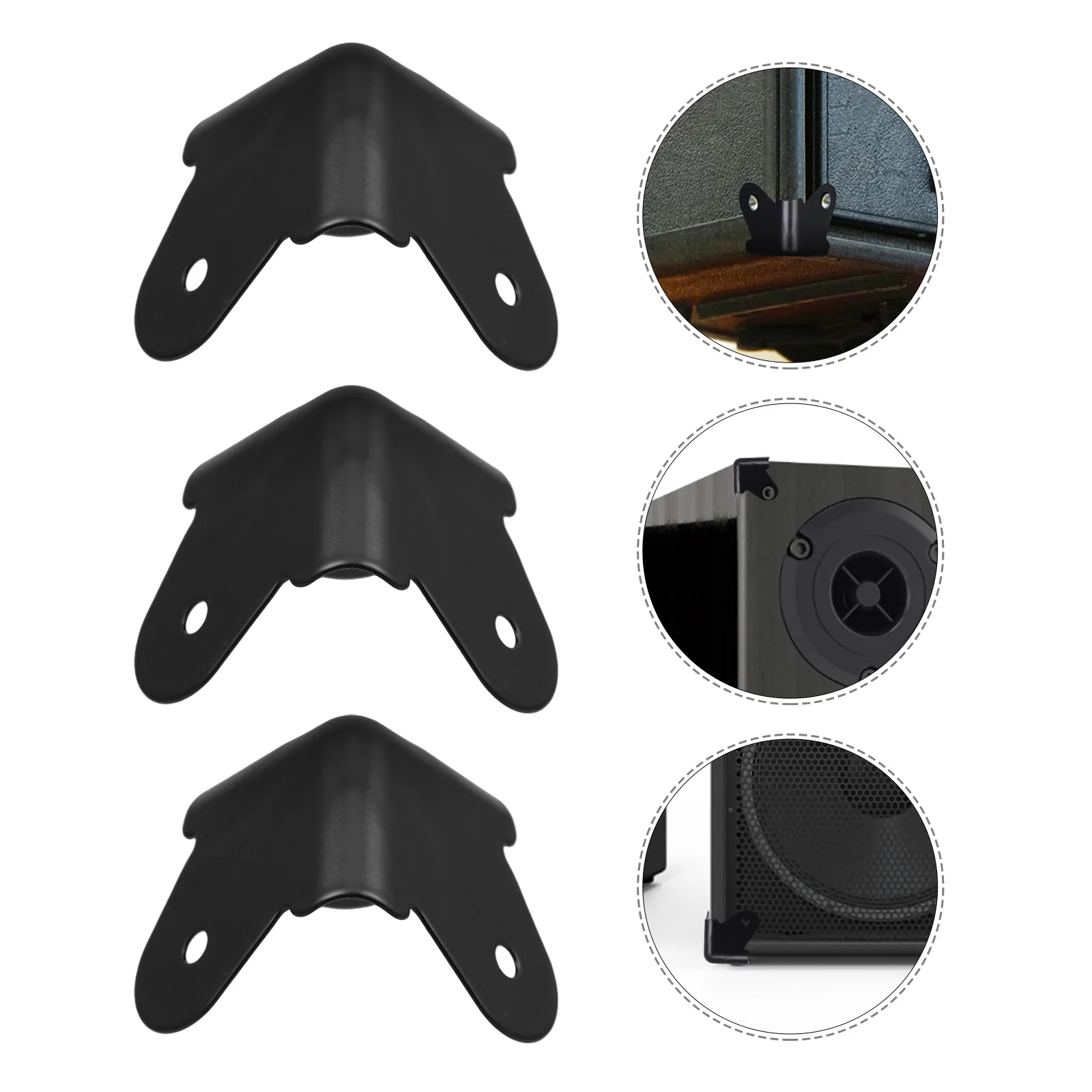 

6Pcs Metal Corner Covers for Speakers Heavy Duty Edge Protectors Box Shipping Guards Furniture Carton Protection Black