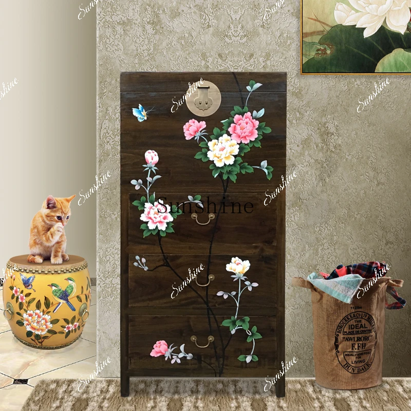 

Creative living room decorative cabinet painted storage porch large capacity storage cabinetYY