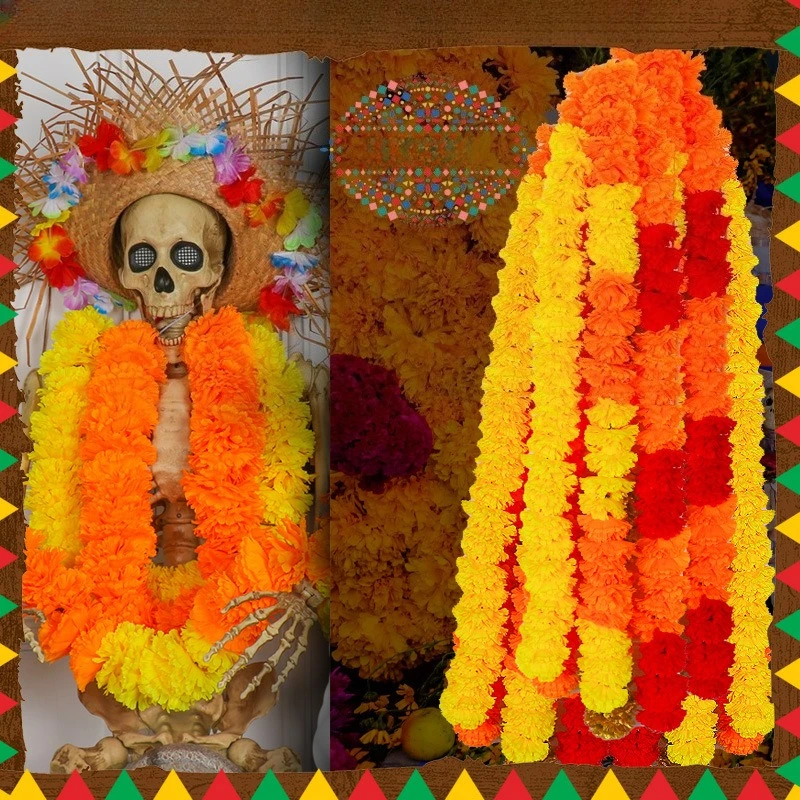 

Mexican Day of the Dead Marigold flower ball field flower string decoration Halloween outdoor scene arrangement props