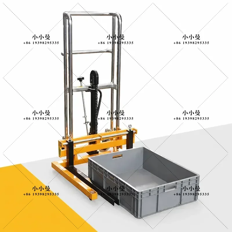 Manual Hydraulic Stacker Truck Plastic Basket Lift Forklift for Plastic Turnover Box Pedal Operated Lifting Equipment