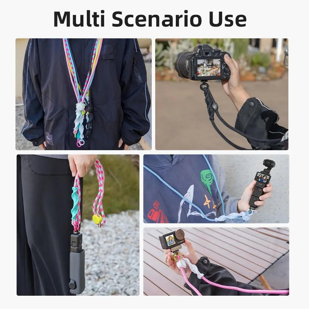 Nylon Neck Strap Adjustable with 1/4 Inch Screw Crossbody Rope Anti-lost Action Camera Accessories Lanyard for OSMO Pocket 3