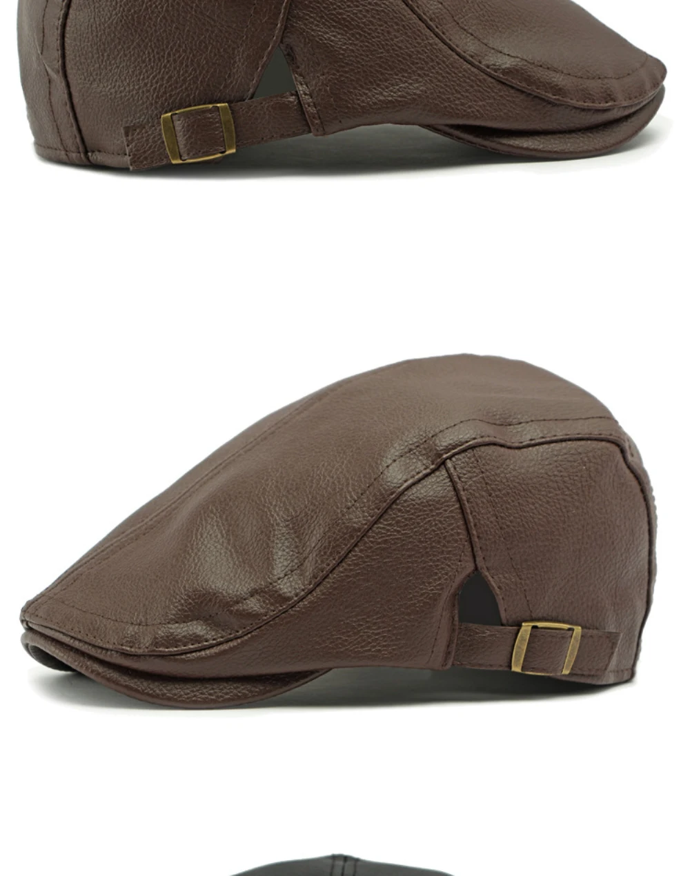 HT4953 Herren- und Damen-Baskenmütze, Vintage-Künstler-Malermütze aus PU-Leder, flache Ivy-Mütze für Damen und Herren, dicke warme Herbst-Winter-Baskenmütze – Detail 7