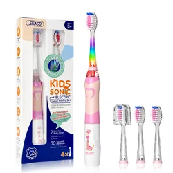 SEAGO Children Electric Toothbrush Kids Battery with Colorful LED Waterproof  Sonic Brush Soft Bristles Teeth Cleaning Oral Care