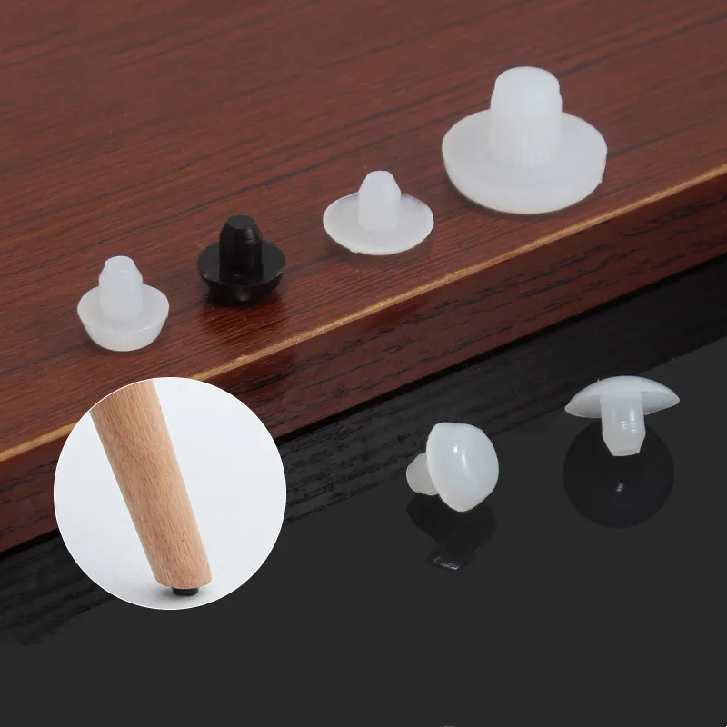 20/100PCS Chair Table Furniture Leg Flugs Plastic Feet Pads Embedded Non-Sli Foot Nail Wood Floor Furniture Protector Hardware