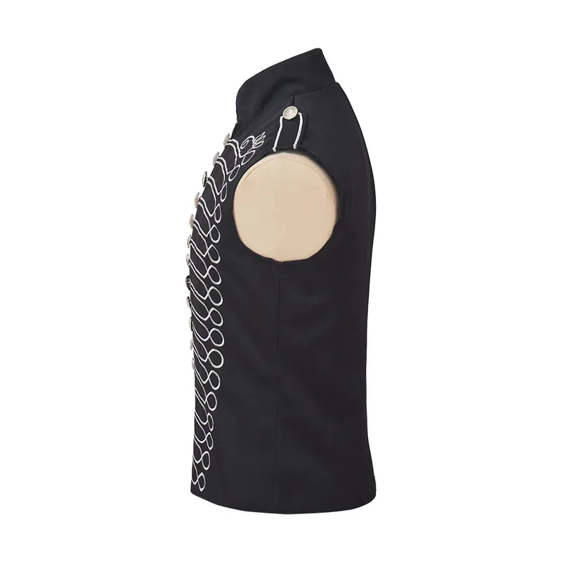 سترة LQMen's التأثيرية لفرقة الروك، سترة عسكرية للطبال بدون أكمام، سترة موكب، فرقة مسيرة، زي رومانسي كيميائي