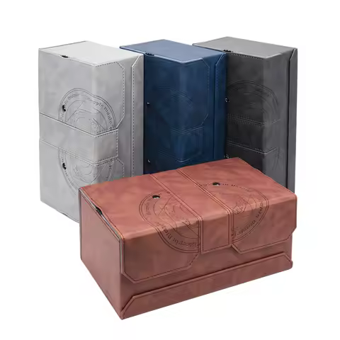 Yugioh OCG DTCG MTG Deck Box Dice Box High-Capacity Yu-Gi-Oh! Pokemon PTCG Trading Cards Leather Storage Score Box 200+