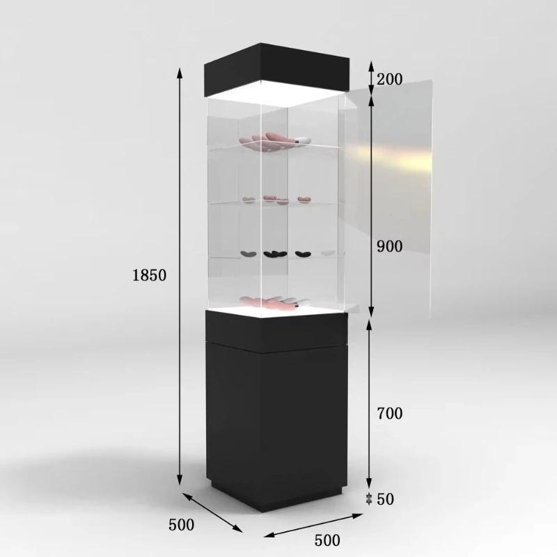 

Aluminum frame independent glass display cabinet Antique cabinet Glass display cabinet with lock