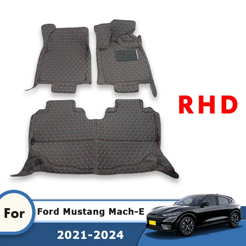 

Ковры с правым рулем для Ford Mustang Mach-E MachE 2021 2022 2023 2024, автомобильные коврики, водонепроницаемые аксессуары для интерьера автомобиля