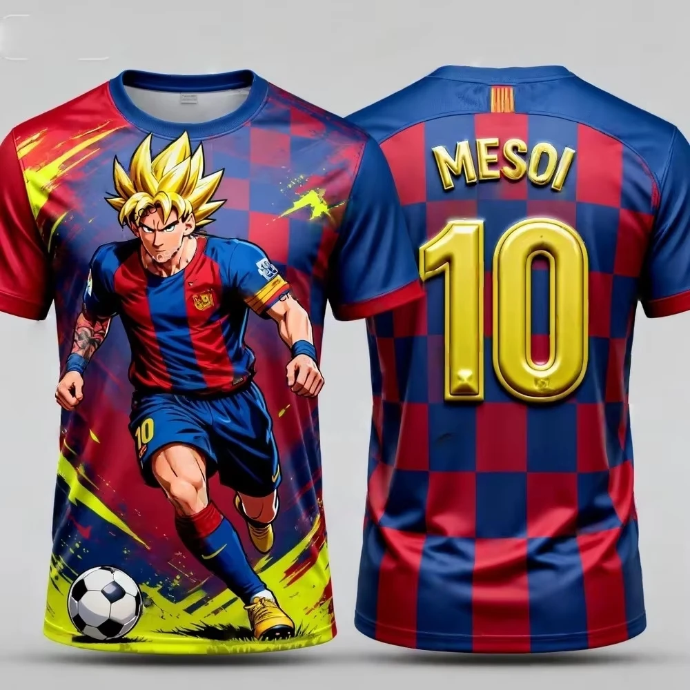 2026 Family Matching Messi No.10 Spain Men's Sports T-Shirt, Fan Special Edition Jersey Dragon Ball Z Goku Special Edition