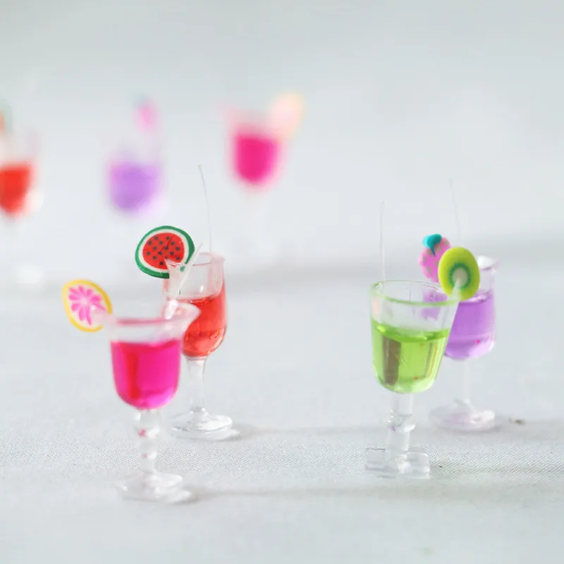 Miniature food game scene model doll house accessories simulation mini fruit juice beverage cocktail cup