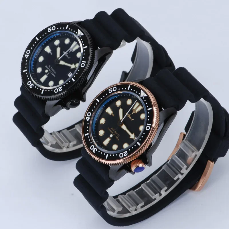 Heimdallr SKX007 Diver Watch Black Dial Black PVD Coated Case Ceramic Bezel NH35 Automatic Movement 20Bar C3 Luminous Rubber