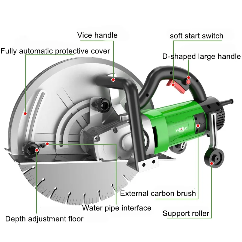 Portable wall cutting machine single chip slotting machine 350/400mm  concrete road stone cutting machine