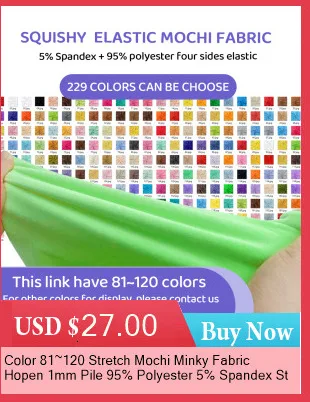 Farbe 01~40 Stretch Mochi Plüsch Minky Stoff 1mm Flor 95 % Polyester 5 % Spandex Stretch vierseitiger Plüschstoff für DIY Nähen Spielzeug – Detail 4