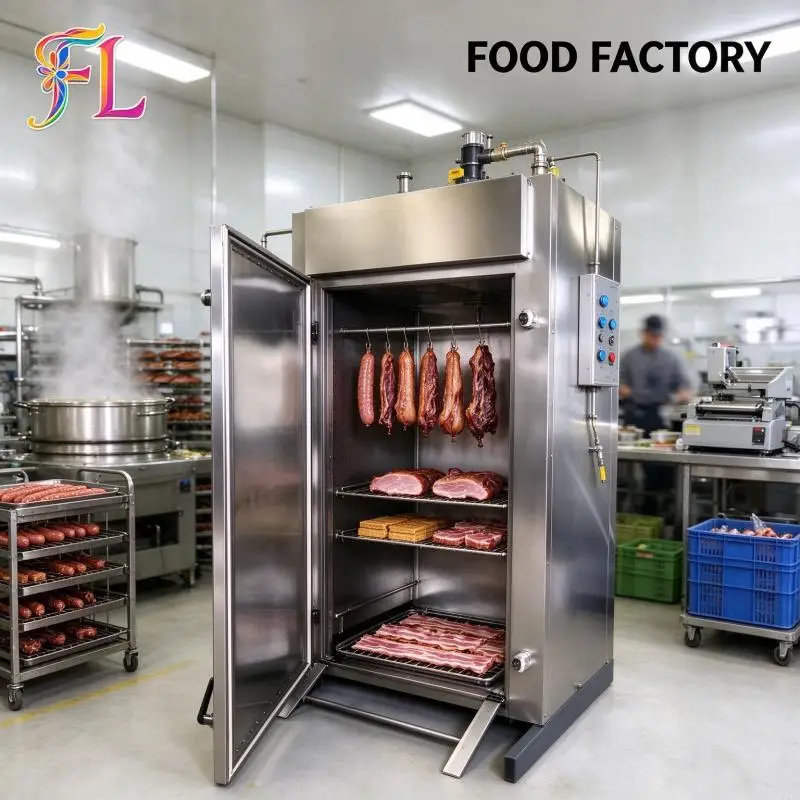 Smoke Oven High Efficiency Smoke Oven With Auto Exhaust System For Seafood Meat Smoking Production