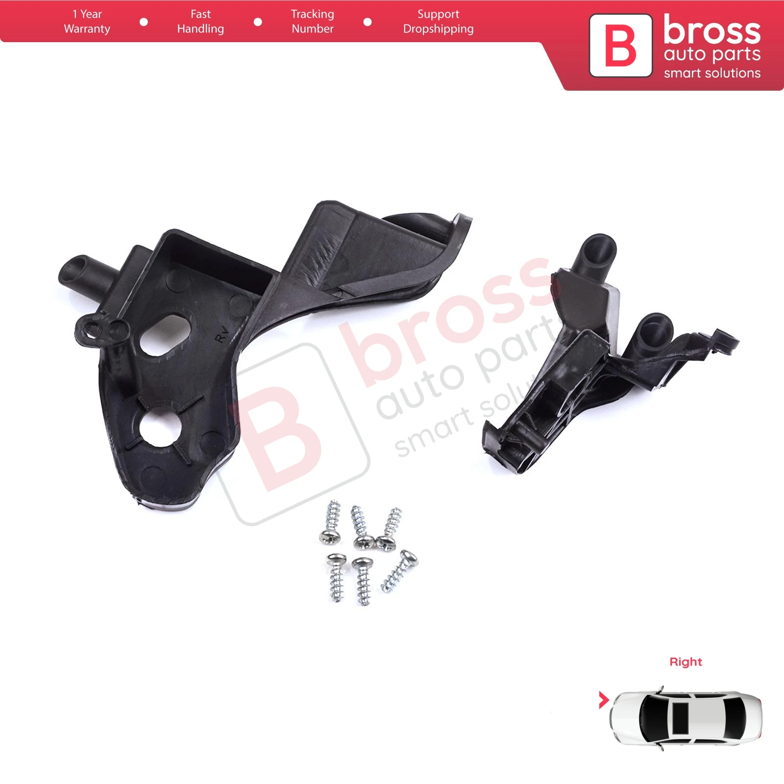 BHL574-2 Headlight Holder Mount Repair Bracket Tab Right Side for Citroen C4 MK2 B7 NC 2009-2018 DS4 MK1 NX 2010-2015