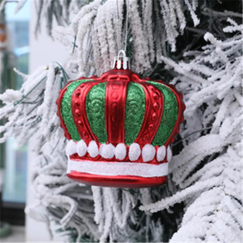 Cross-Border Christmas Plastic New Irregular Shape Pendant Crown Shape Christmas Tree Pendant Decoration Home Activity Decoratio