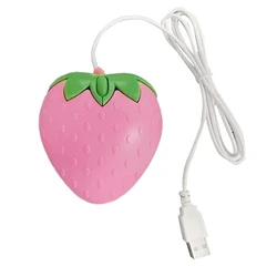 Mouse ottico con filo fragola, piccolo mouse ottico per giochi per computer per ragazze